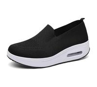 Walking Shoes - Air Cushion Sneakers, Slip On Sneakers for Women (Black,39)
