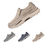 Walking Shoes for Men,Men's Slip On Canvas Casual schuhe Comfortable Halbschuhe Leisure Vintage Flat Orthopedic Sneaker, Einfarbig Herren-Sportschuhe zum Reinschlüpfen, bequem Trekkschuhe, caqui, 41