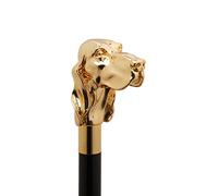 WALKING STICKS Bastón de paseo chapado oro 18k elegante para hombre, con mango British Country Dandy para ceremonias, bodas, prestigioso lujo bastón de paseo chapado en oro de 18 quilates perro Setter