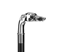 Walking Sticks Bastón de paseo elegante para hombre con mango de plata 925 British Country Dandy para ceremonia de boda Prestigioso bastón de paseo lujoso estilo cabeza perro galgo