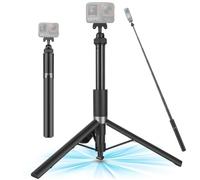 Walking Way Palo selfie trípode 165 cm plegable automáticamente, palo invisible para Insta360 Ace/Ace Pro/2/X5/X4 Air, trípode estable para vlogging y fotografía de viajes