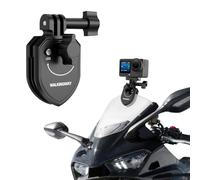 Walking Way Soporte Clip para Parabrisas Moto, para GoPro Hero 13/12/11/Max, Insta360 Ace Pro 2/X5, dji Osmo 360/Action, Soporte Abrazadera Aleación Aluminio, Accesorio Cámara para Grabación POV