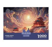 Walks Up The Stairs of An Endless Spiral Stairs 1000 Piece Corte Preciso Rompecabezas Surreal Landscape Familia Jigsaw Educativo Adultos 52x38cm/1000pcs