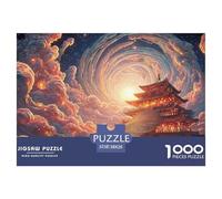 Walks Up The Stairs of An Endless Spiral Stairs 1000 Piece Corte Preciso Rompecabezas Surreal Landscape Vibrante Jigsaw Regalo Niños 38x26cm/1000pcs