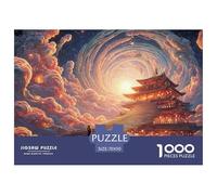 Walks Up The Stairs of An Endless Spiral Stairs 1000 Piece Papel Premium Rompecabezas Surreal Landscape Desafiante Jigsaw Decoración Adultos 70x50cm/1000pcs