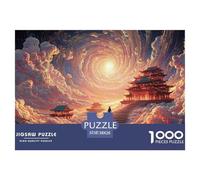 Walks Up The Stairs of An Endless Spiral Stairs 1000 Pzas Corte Preciso Rompecabezas Surreal Landscape Vibrante Jigsaw Regalo Niños 38x26cm/1000pcs