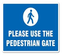 Walkway Access Gate Direction Decorative Metal Sign For Campus 12x8 Inch | Bold visible arrows separate foot traffic from moving cars in busy lot area