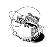 Wall-8-cc 17.9 cm x 17.9 cm creative fishing silhouette calcomanía de