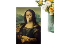 Wall Art - 30x40cm Canvas Print Humorous Pinching Nose Illustration, Lightweight Hanging Display Accent, Comical Interior Statement Piece | Toilet Restroom Bathroom Home Dormitory Apartment Decoration