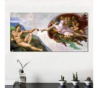 Wall Art Creation of Adam by Michelangelo Famous Reproducción Lienzo Póster (60 x 120 cm sin marco)