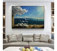 Wall Art Sea Waves Book Landscape Canvas Paintings de Salvador Dali Wall Posters and Print Pictures para la decoración del hogar 50x70cm (20x28inch) Marco interior