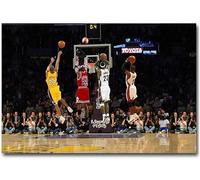 Wall Art Wall Decor Canvas Print, MVP Basketball Game Poster Kobe Bryant, Lebron James & Michael Jordan Pictures For Basketball Fans Souvenir Gifts, Sin marco,75×100cm