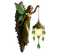 Wall Atmosphere Light, 16x19cm Resin Fairy Wings Vintage Night Lamp with Battery Power Supply for Home, Dorm, Farmhouse, Bedroom, Living Room, Study