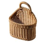 Wall Basket | Small Jute Woven Hanging Basket, Bohemian Style Storage Organizer, Walls Mounted Home Decor, Perfect For Bathroom, Kitchen, Bedroom, Living Room, Practical Multi-Purpose Accessory