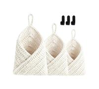 Wall Baskets | 3 Piece Woven Boho Teardrop Storage Organizer