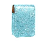 Wall Blue Beautiful Lip Gloss Holder Estuche portátil Mini Lipstick Storage Box Travel Lipstick Organizador Case con espejo para mujer, Varios colores, 9.5x2x7 cm/3.7x0.8x2.7 in