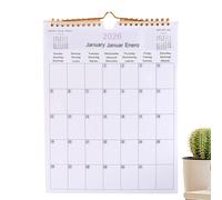 Wall Calendar 2026 - Planificador de bobina multilingual, 12 Month Monthly Organizer, Modern Decorative Calendar Hanging Design, Home Office School with Easy View Layout, Yearly Planning Tool for Dorm