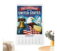 Wall Calendar 250th Commemorative America Wall Calendar, 2026 Month Schedule Organizer Planner for Students Teachers School Office Home Friends Indoor Living Room Classroom