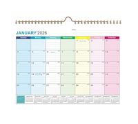 Wall Calendar - A4 Monthly Planner | 18 Month Calendar 2026-2027 Academic Year Thick Paper Spiral Bound For Home Office School Appointment Schedule Planning Holidays Notes 30x21.5cm Durable