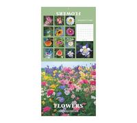 Wall Calendar, Hangable Flower, Vibrant Illustrations Monthly Layout Ample Space Durable Paper Eco-Friendly Hanging Loop, 12-Month Planner for School Classroom Home Office Students Nature Lovers