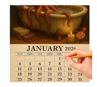 Wall Calendar, Octopus Calendar for Wall, January to December Scheduler, Management Planer for Adults Teens Kids Teachers Student Colorful Monthly Planner with Space for Notes Home 8.27x8.27in