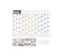 Wall Calendar Planner - 2026 Large Monthly Organizer Chart, Big Writing Blocks and Easy Read Layout, Perfect for Office Home & Classroom Planning for Teachers and Families, 29,21 x 20,67 x 0,04