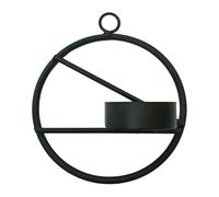 Wall Candlesticks，Art Geometric Sconces Hanging Wall Tea Lights，Round Wall Sconces Used for Wedding Living Room Decoration，Gift Candlestick(Black 2)