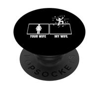 Wall Climbing Your Wife My Wife Husband Funny Boulder PopSockets PopGrip Adhesivo
