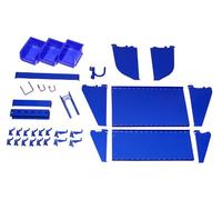 Wall Control Tablero de herramientas ranurado para estación de trabajo, kit de accesorios de tablero perforado y tablero de herramientas ranurado, color azul