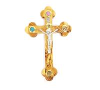 Wall Cross Crucifix Orthodox 14 Estacin 4 esencias de madera de oliva de lente por Lion of Judah Market (11 """")