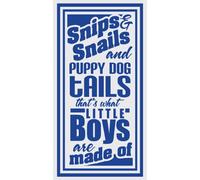 Wall Décor Plus More WDPM1470 Snips and Snails and Puppy Dog Tails That What Little Boys Are Made Of Wall Vinilo adhesivo de pared, 18 W x 36 H, Traffic Blue