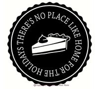 Wall Decor Plus More WDPM2301 There's No Place Like Home for The Holidays Cita circular con calcomanía para tarta, vinilo adhesivo de pared, 12 W x 12 H, negro, 1 paquete