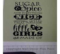 Wall Decor Plus More WDPM2726 Sugar and Spice And Everything Nice That It's What Little Girls Are - Adhesivo decorativo para pared, 33 x 23 pulgadas, color negro