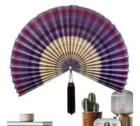 Wall Fan Decor - 100cm Bamboo Decorative Wall Fan | Hangable Folding Art Ornament, Decorative F́an with Tassel,for Home, Living Room, Over Bed, Dorm Room, Office, Hotel Ŕoom, Restaurant