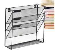 Wall File Organizer, 4 Tier Document Storage Rack for Home Office Supplies