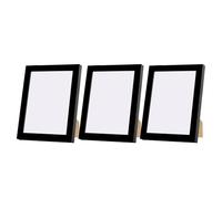 Wall Frame - Black Modern Poster Holder for Showcasing | Triple Set Glass Panes with Versatile Standing Easel & Slim Border Profiles for Portrait, Landscape, Gallery and Studio | 185 Characters