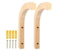 Wall Hanger - Wood 23.49cm, Wooden Bracket, Curved Sturdy Design | Indoor Holder, Flower Stand For Baskets, Pots, Wind Chimes, Home, Office, Restaurant Décor, Mounting, Easy Installation