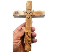 Wall Hanging Hand Carved Olive Wood Dove Christian Cross Jerusalem