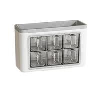 Wall Holder, Adhesive Condiment Box, Transparent Storage Jar with Easy Mount Design, Kitchen Seasoning Organizer, Pepper Salt Container with Modern Look, Restaurant Home for Cooking