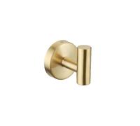 Wall Hook Bathroom Towel Rack Clothes Hook Matte Black 304 Stainless Steel Cabinet Towel Rack Storage 2 PCS (Gold)