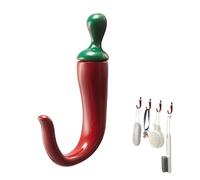 Wall Hooks | Chili Pepper Design Rust Proof Hat Hanger, Key Holder Wall Mount For Shower Kitchen Closet Bedroom Dorm Entryway Office RV Cabinet Purse Bag Backpack Use, Fun Piece For