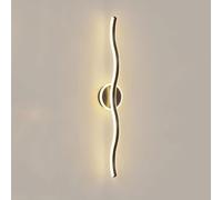 Wall Lamp 15.7"/31.4" Long LED Wall Wave Aluminum Wall Lighting Fixture Acrylic Shade, Black/White Bathroom Vanity Lighting Minimalist Sconces, 12W/20W(Black-3 c