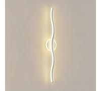 Wall Lamp 15.7"/31.4" Long LED Wall Wave Aluminum Wall Lighting Fixture Acrylic Shade, Black/White Bathroom Vanity Lighting Minimalist Sconces, 12W/20W(White-3 c