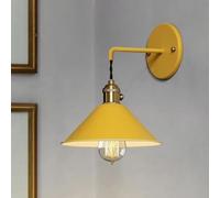 Wall Lamp 8 Inch Lighting Fixture with E27 Copper Lamp Holder for Bedside or Bathroom Vanity(Plug Yellow)