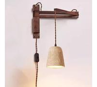 Wall Lamp Lighting Swing Arm Wall Plug in Marble Natural Stone Wall Adjustable(Conical)