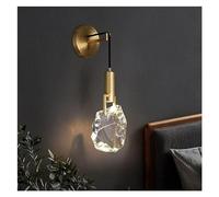 Wall Lamp Post7W Led Copper Wall Light Natural Crystal 3-Color Dimmable Living Room Bedroom Wall Sconce Geometric Indoor Corridor Balcony Aisle Wall Mount Sconce Fixture,Indoor Wall Light