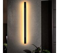 Wall Lamp Three-Color Dimmable Wall Light Indoor Ed Wall Sconce Modern Creative Wall Mounted Light Long Strip Wall Lantern Astigmatism Multifunction Lamp for Living Room/Black/Black