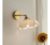 Wall Lamp V-intage Flower Wall Light Straight Arm Mid Century Wall Sconce Hardwired Gold Wall Mounted Light Compatible with Bedside Hallway,Pendant Ceiling Light