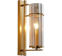 Wall Lamps & Sconces Glass Wall Gold All Copper Indoor Bedside Lamp Wall Wash Light E14 Cylinder Indoor Decor Wall Lights Vanity Lighting Fixtures for Bedroom Dining Room C
