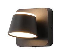 Wall Light Indoor LED 6W 3000K Warm White Modern 350° Rotatable Aluminum Wall Lamp Decorative Wall Sconce Lamp for Living Room Bedroom Hallway Corridor Stairs Hall, Black